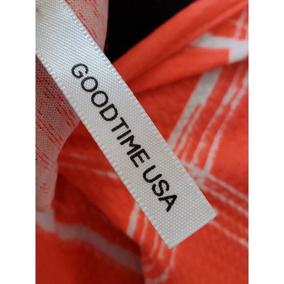 Good Time Women's Orange White Round Neck Short Sleeve Knee Length Dress Size 2X - Picture 7 of 11